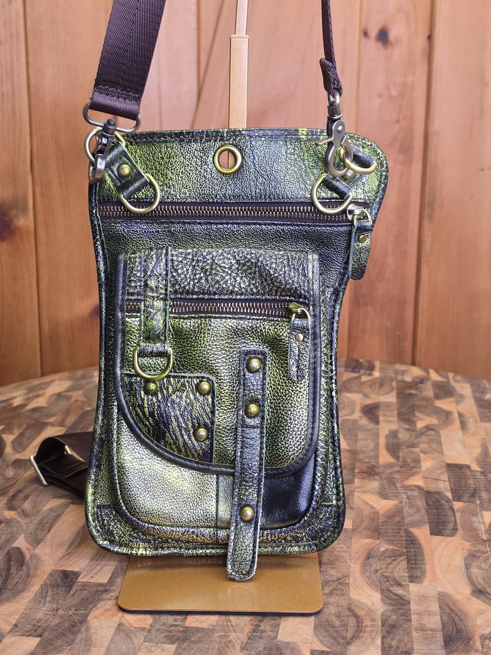 Unisex Cosplay Iridescent Metallic Green Leg Holster / Crossbody Bag